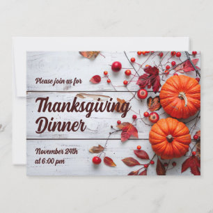Invitation du Citrouille du dîner de Thanksgiving