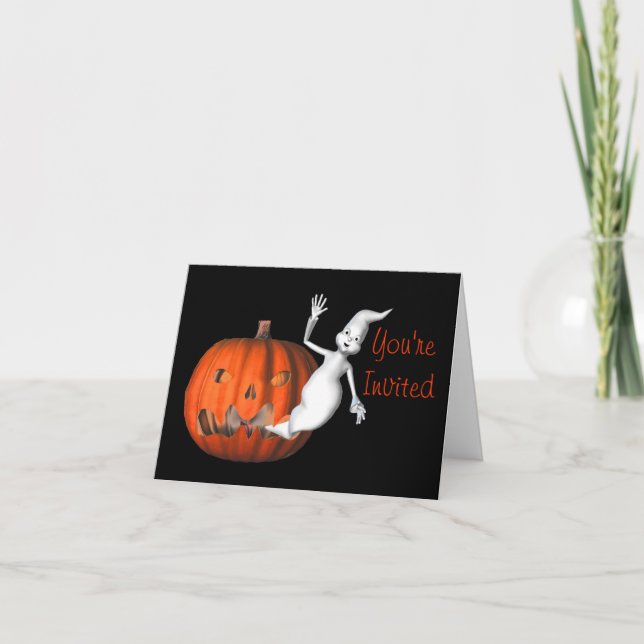 Invitation du Citrouille fantôme Funny Halloween P (Devant)