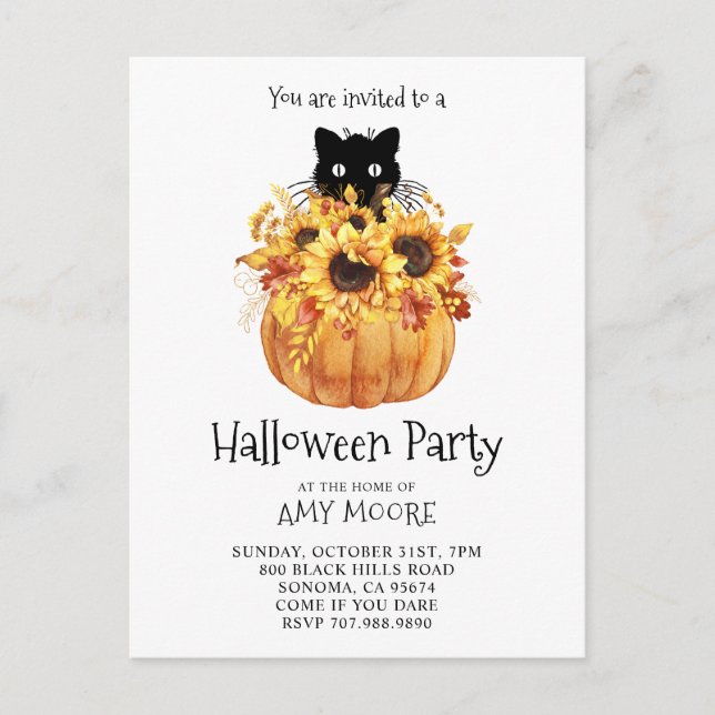 Invitation du citrouille Halloween (Devant)