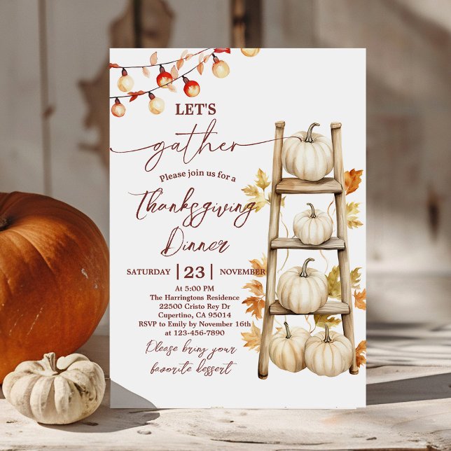 Invitation du Citrouille Rustic Thanksgiving Dîner (Créateur téléchargé)