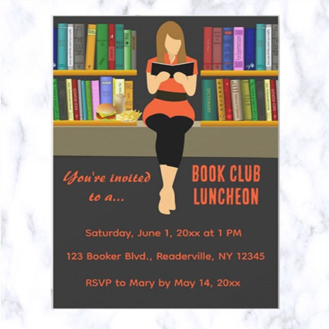 Invitation du club de lecture modifiable (Getting together with bookclub friends? This is a great invitation for your event!)