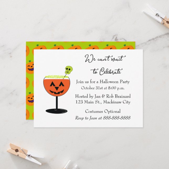 Invitation du Cocktail Halloween (Devant/Arrière en situation)