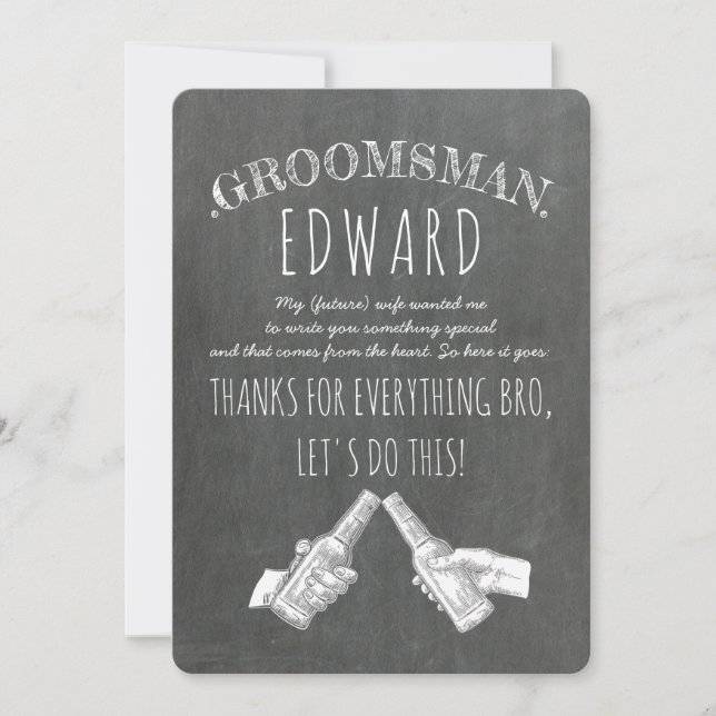 Invitation Du Coeur - Drôle Groomsman Proposition (Devant)