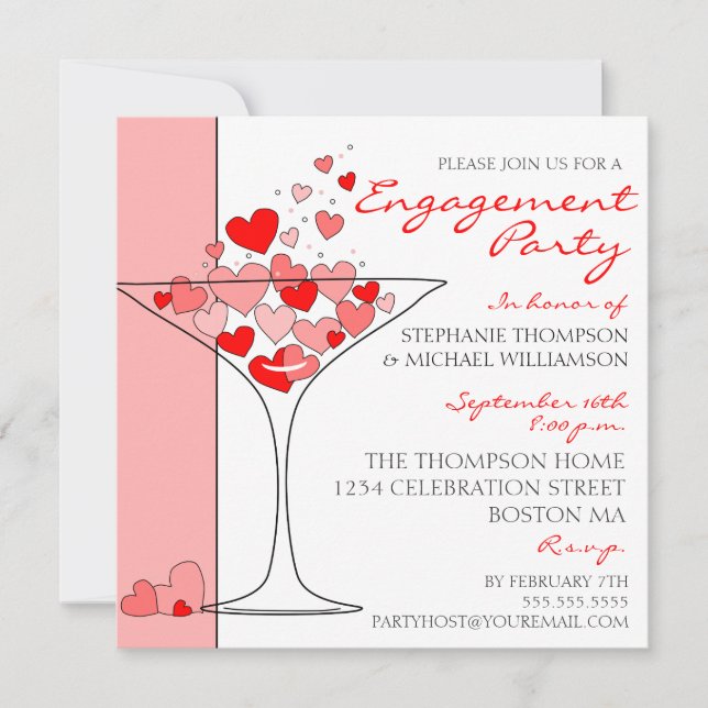 Invitation du Coeur Love Cocktail (Devant)