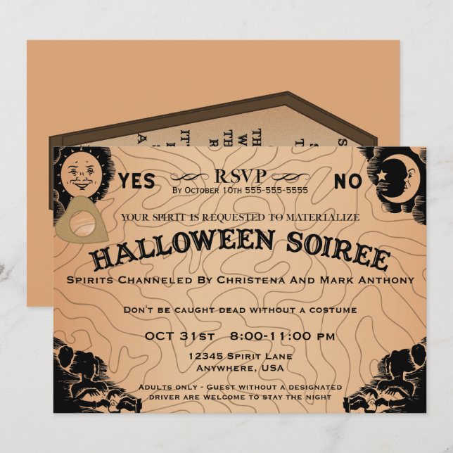 Invitation du comité d'Halloween Soiree Spirit (Devant / Derrière)