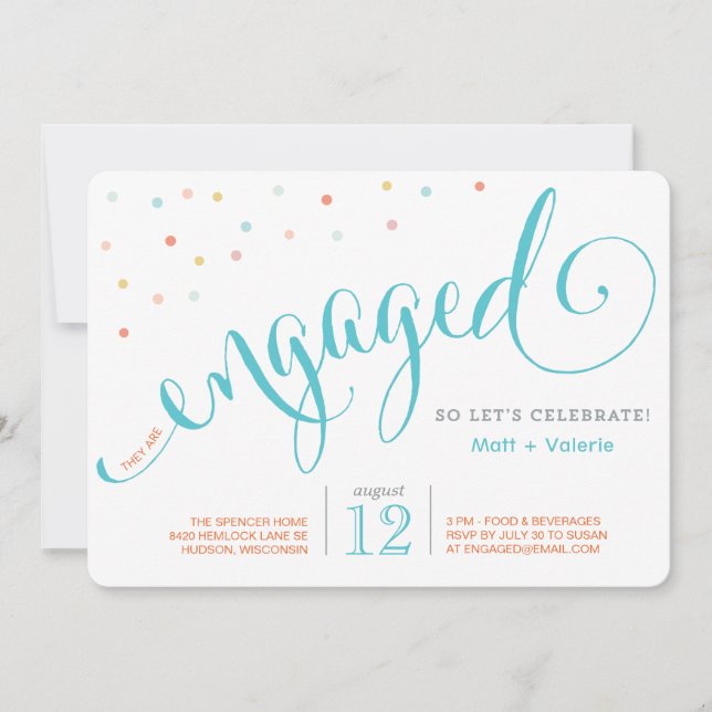 Invitation du Confetti Engagement Party (Devant)