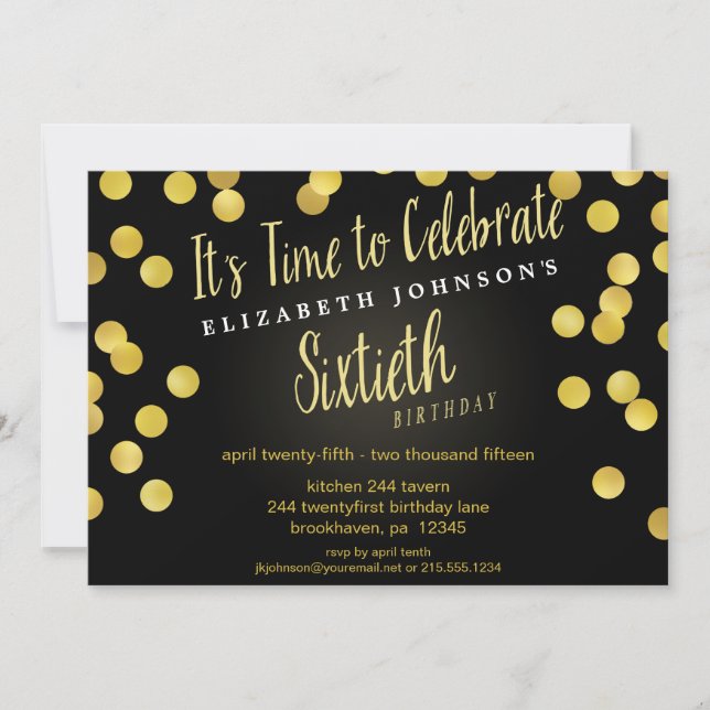 Invitation du Confetti Gold 60e anniversaire (Devant)