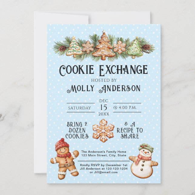 Invitation du Cookie Exchange Party (Devant)