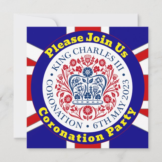 Invitation du Coronation Party King Charles III (Devant)