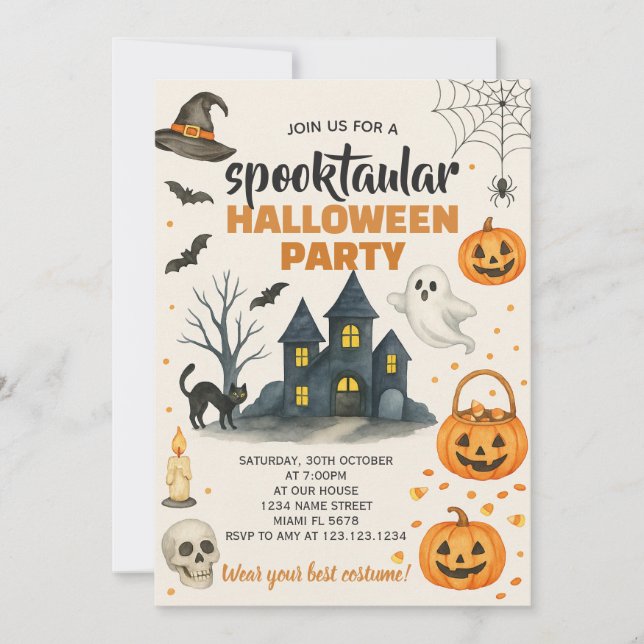 Invitation du Costume d'Halloween (Devant)