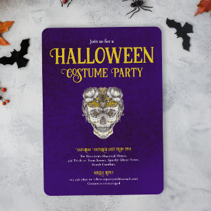 Invitation du crâne gothique de la fête d'Hallowee