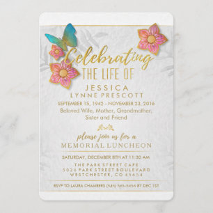 Invitation du déjeuner de la fête du papillon de v