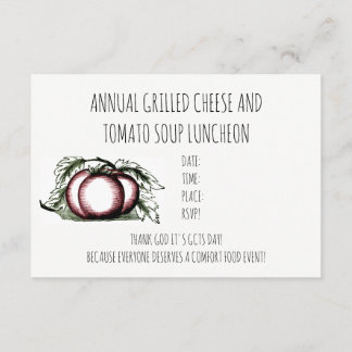 Invitation du déjeuner de soupe de tomate au froma