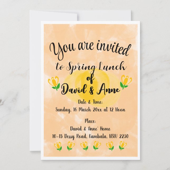 Invitation du déjeuner du printemps (Devant)