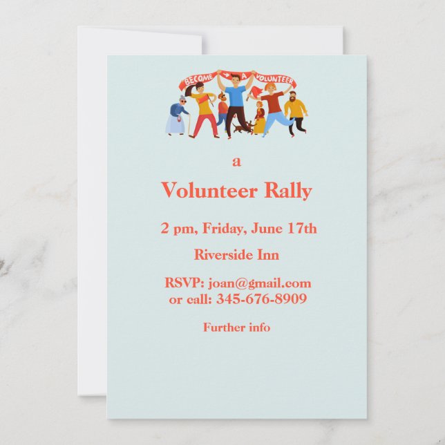 Invitation du déjeuner du rassemblement bénévole (Dos)