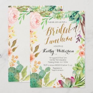 invitation du déjeuner nuptial des succulents de l