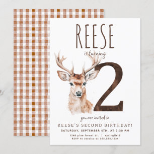 Invitation du deuxième anniversaire du cerf