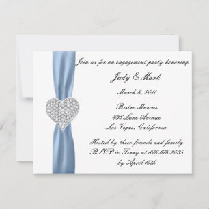 Invitation du Diamond Heart Blue Engagement Party