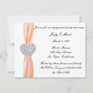 Invitation du Diamond Heart Orange Engagement Part
