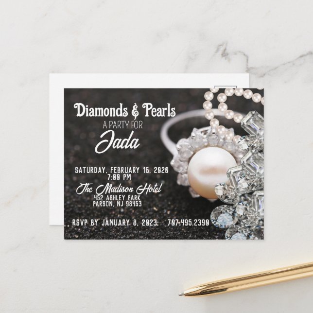Invitation du Diamonds and Pearls Party (Devant/Arrière en situation)