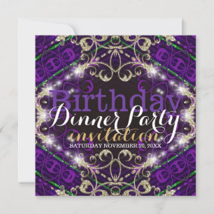 Invitation du dîner de fête d'anniversaire de déco