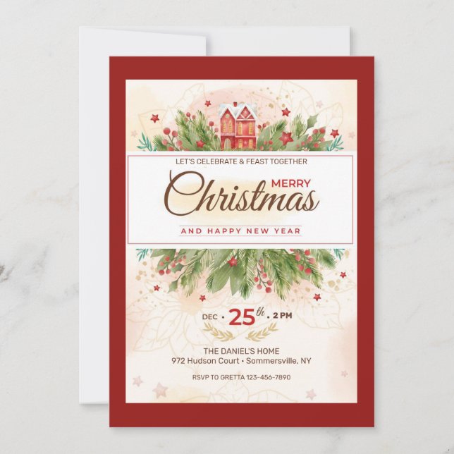 Invitation du dîner de Noël (Devant)