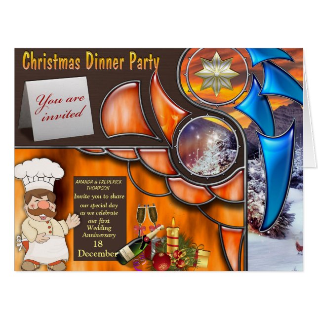 Invitation du dîner de Noël (Devant horizontal)