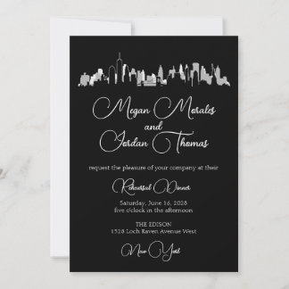 Invitation du dîner de répétition Skyline de New Y