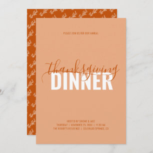 Invitation Du Dîner De Thanksgiving
