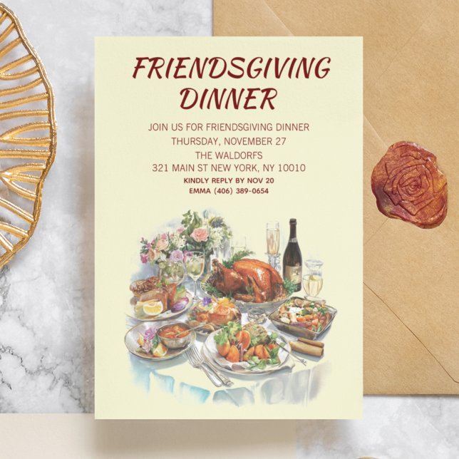 Invitation du dîner de Thanksgiving Friendsgiving (Créateur téléchargé)