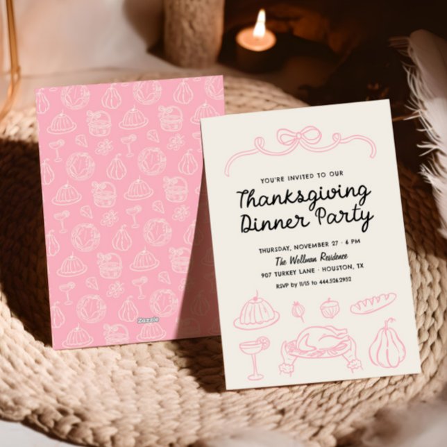Invitation du dîner de Thanksgiving Whimsy Bow (Créateur téléchargé)