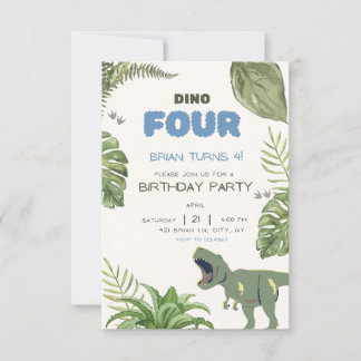 Invitation du Dino-Four Anniversaire de enfant Par