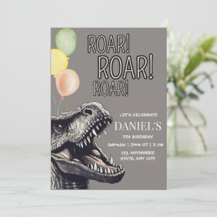 Invitation du Dinosaure Party, T-Rex Dino