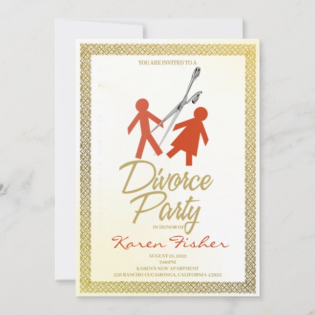 Invitation du Divorce Party (Devant)