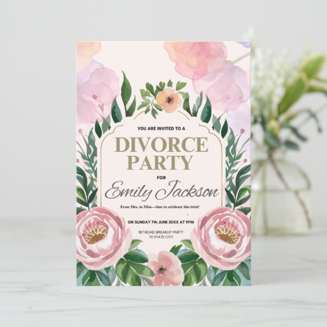 Invitation du Divorce Party - Début gras et frais (Debout devant)