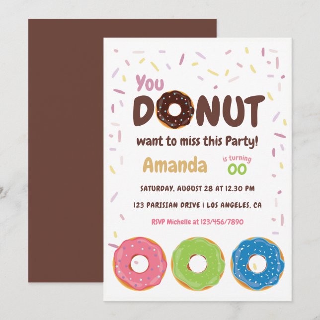 Invitation du Donut Party (Devant / Derrière)