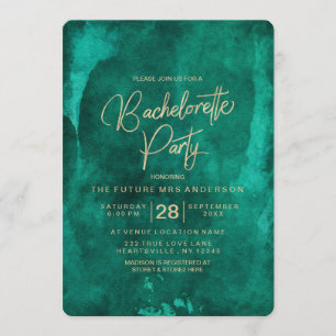 Invitation du Emerald Green Bachelorette Party