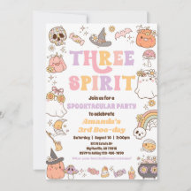 Invitation du fantôme d'Halloween trois esprits