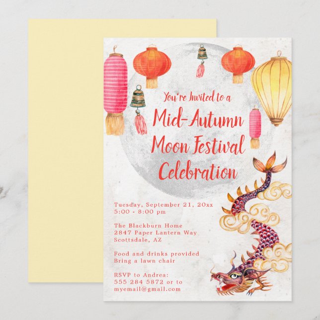 Invitation du Festival de la Lune d'automne en Chi (Devant / Derrière)