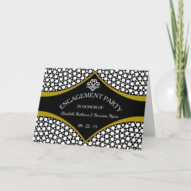 Invitation du Fiançailles Mariage Diamond Gold (Devant)