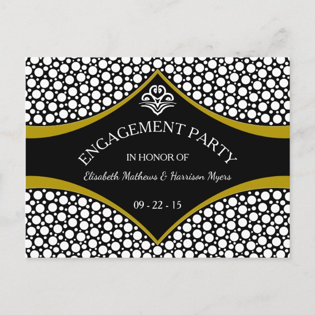Invitation du Fiançailles Mariage Diamond Gold (Devant)