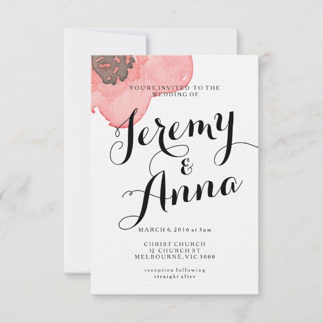 Invitation du Fiançailles Mariage floral moderne (Devant)