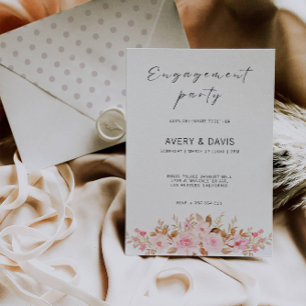 Invitation du Fiançailles Mariage rose
