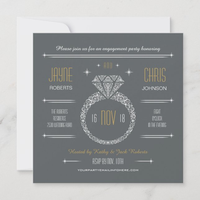 Invitation du Fiançailles Ring Party (Devant)
