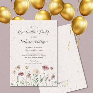 Invitation du Fleur sauvage Boho Graduation Party