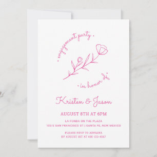 Invitation du fleur sauvage Engagement Party en ro