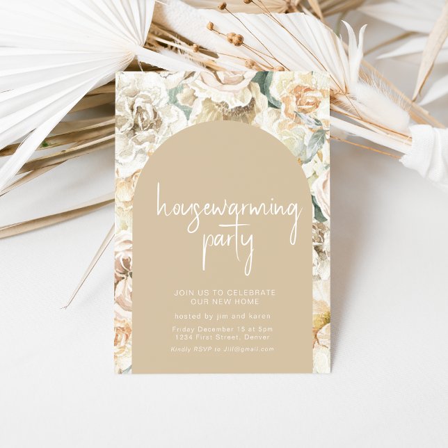 Invitation du fonds d'écran floral Boho House (Créateur téléchargé)