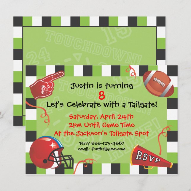 Invitation du Football Party (Devant / Derrière)