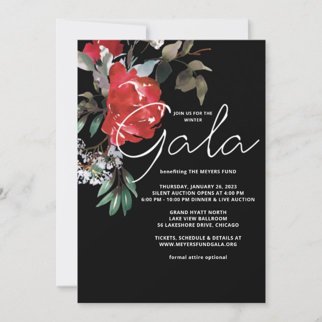 Invitation du gala Red Rose d'hiver (Devant)