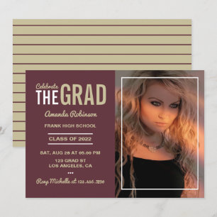 Invitation du Garnet and Gold Graduation Party